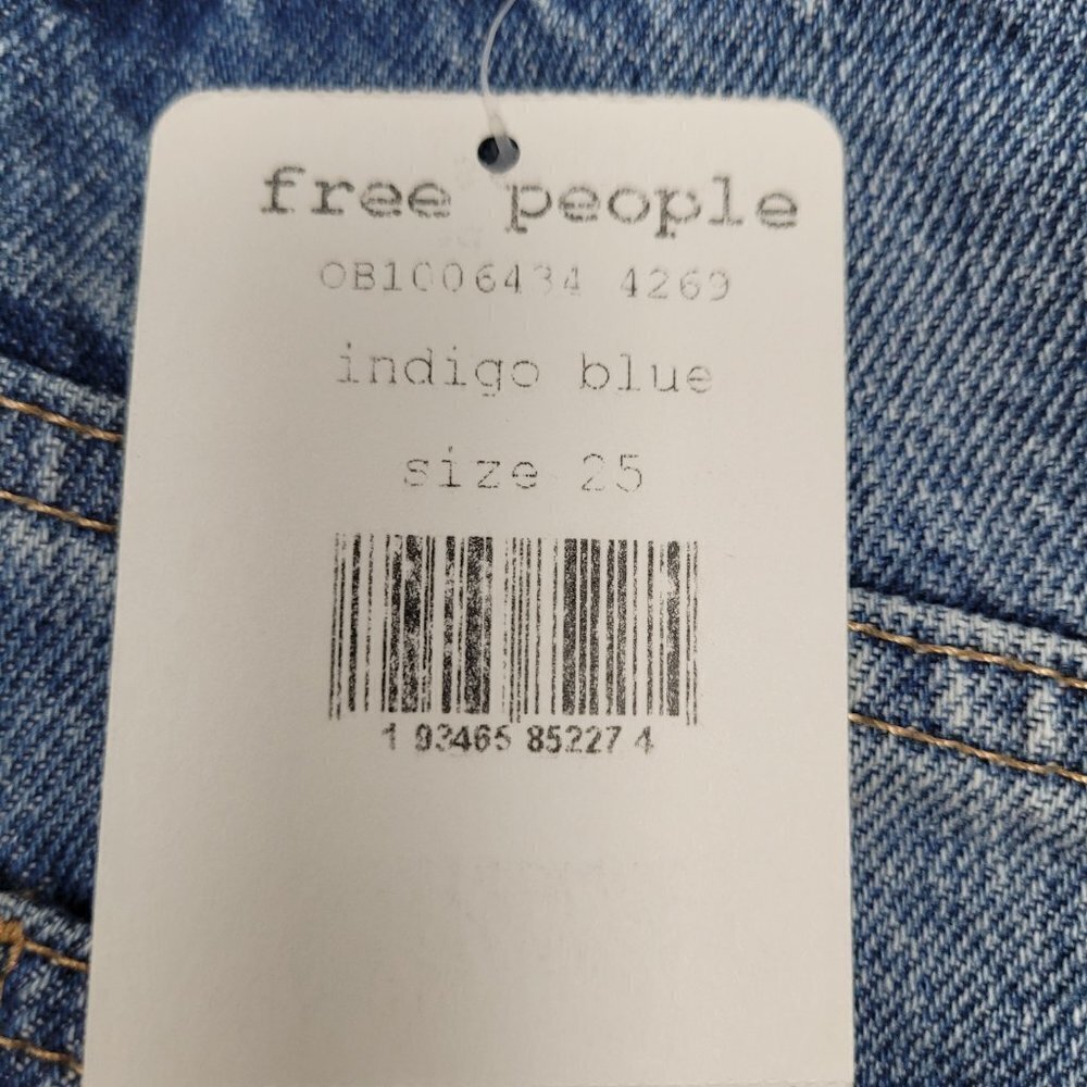 NWT Free People We The Free Bailey Raw Hem Denim Mini Skirt Indigo Blue 25 - Picture 6 of 12